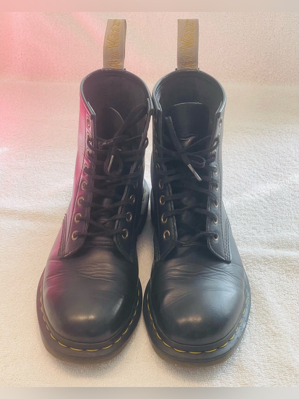 Dr. Martens Black 1460 Felix Rub Off Vegan Lace-Up Boots UNISEX
